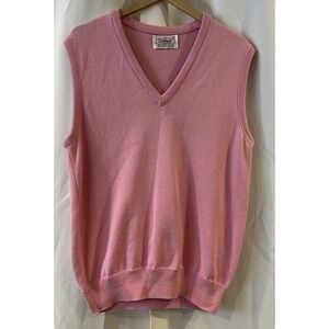 Vintage Titleist Collection Mens M Sweater‎ Vest Pink Combed Cotton New Zealand